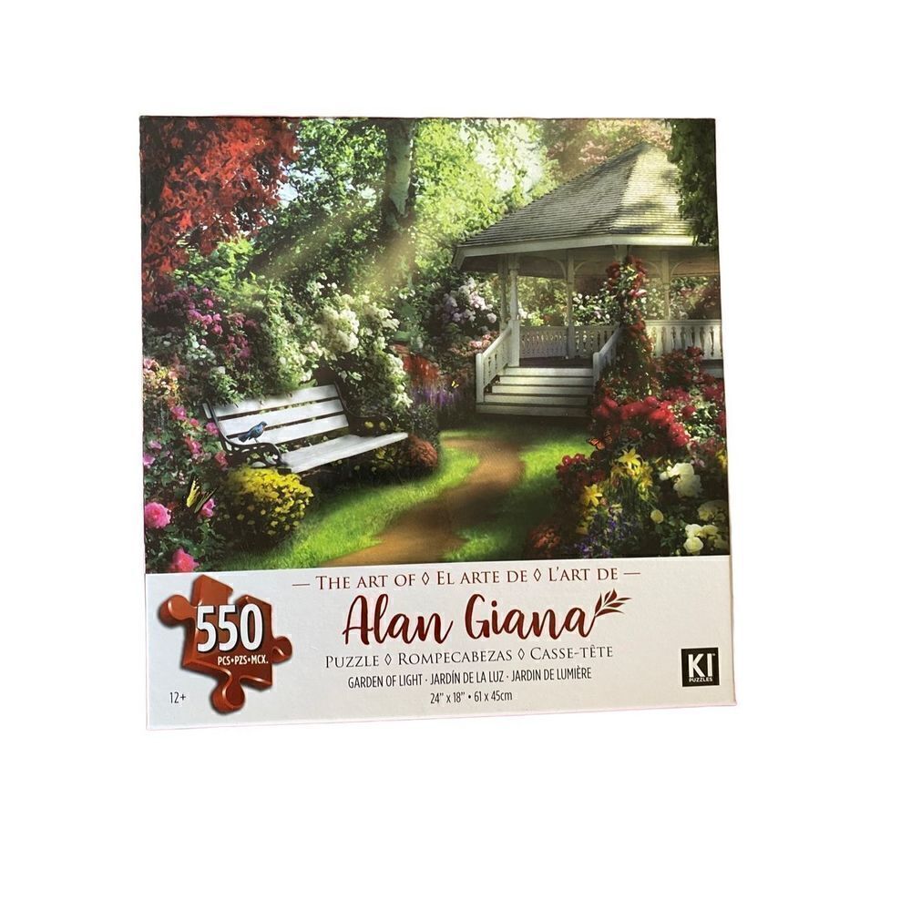 Alan Giana 550 piece puzzle outdoor floral gazebo complete